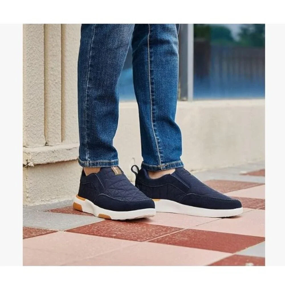 Men’s Orthopedic Slip On Loafers Walking Shoes Arch Support Blue Size 12